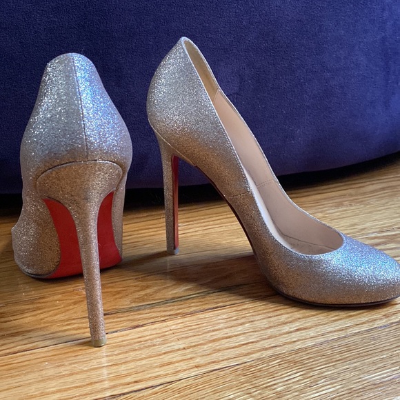 Loved! Christian Louboutin sparkle Creme pink heels - Picture 3 of 3